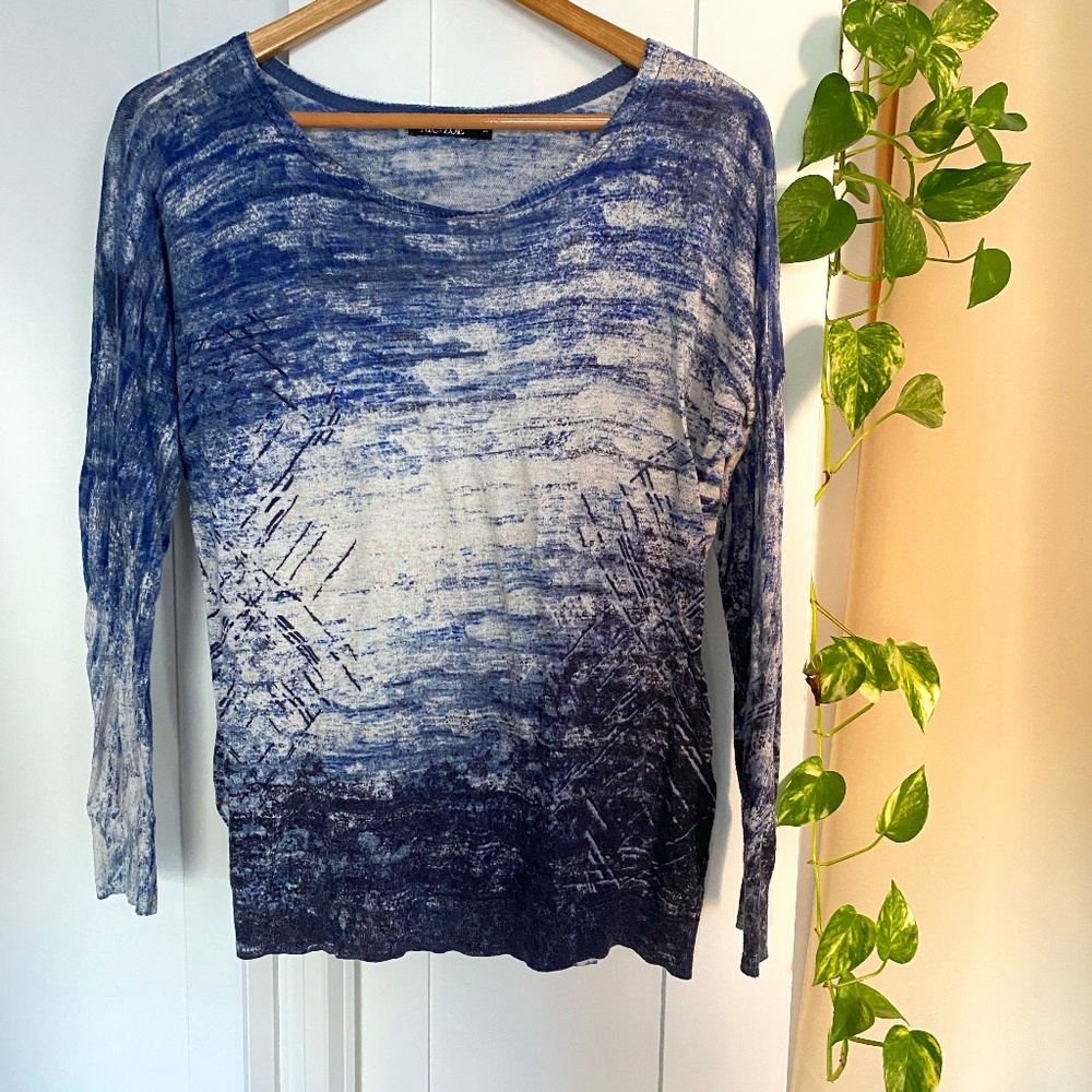 Nic + Zoe Linen Layer Longsleeve Top Size S